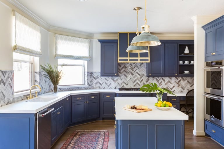 Best Blue Kitchen Cabinet Paint Colors in Omaha, NE