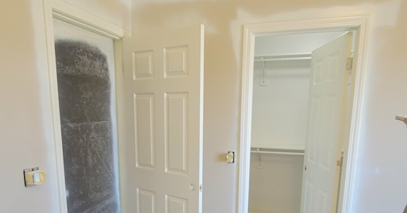Interior doors painted white inside of a home in Omaha, NE.